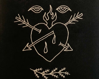 HEART // embroidered handmade banner
