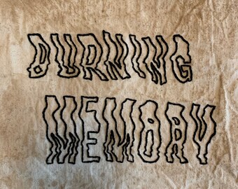 BURNING MEMORY // embroidered handmade banner