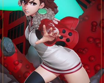 Telekinetic Shrine Maiden Unpainted High Detail Nomnom Figures Collectible Statue Kit for Display