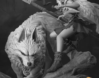 Wolf Princess Unpainted High Detail Nomnom Figures Collectible Statue for Display