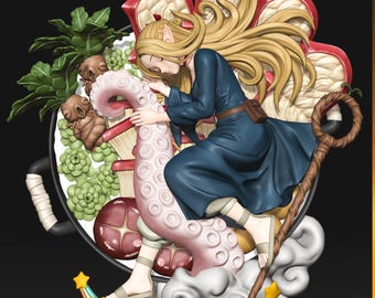 Slumbering Elven Food Connoisseur Unpainted High Detail Nomnom Figures Collectible Statue Kit for Display