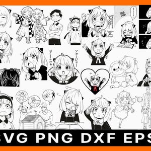 20 Designs |Anime Character|Japanese SVG|Anime Silhouette SVG|Anime Bundle Digital Download| Kawaii |Anime packs vector-cricut Png-Eps-dxf