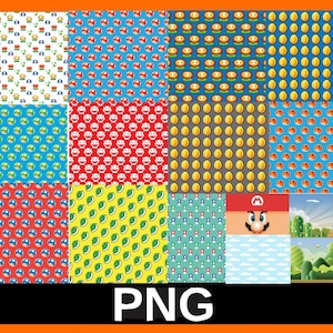 70+Super Mario Digital Paper jpg clipart bundle, Super Mario, printable mario jpg , mario, cliparts jpg videogame mario, scrapbook design