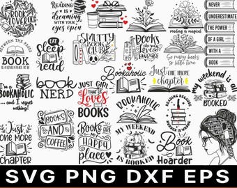 25 Book Lover SVG, Floral Book svg ,Book quotes Svg ,Book Svg, Library Svg, School Svg, Reading SVG Bundle, BOOKS Svg cut files for Cricut