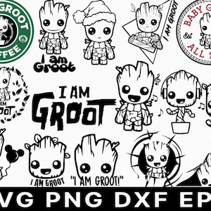 Groot Designs bündeln | SVG-, PNG-, dxf-, eps-Dateien (Digitaler Download)