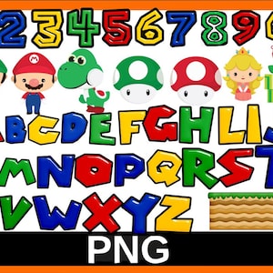 Super Mario Font PNG Files: Cricut & Silhouette Letters