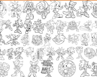 Sonic the Hedgehog Cartoon PNG Digital Designs (40 PNG)