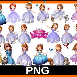 20 PNG Files Sofia the first clipart png images printable Sofiathefirst clipart images, digital download instant download sofia birthday png