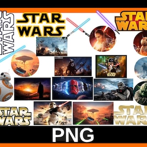 30Starwars Png Bundle | Star Wars Png Clipart | Star Wars papers Bundle | Starwars Character Silhouettes Png, Star Wars Clipart Baby shower
