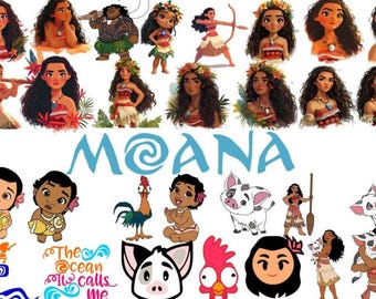 Vaiana Clipart-paket: PNG-filer av hög kvalitet (digital nedladdning)
