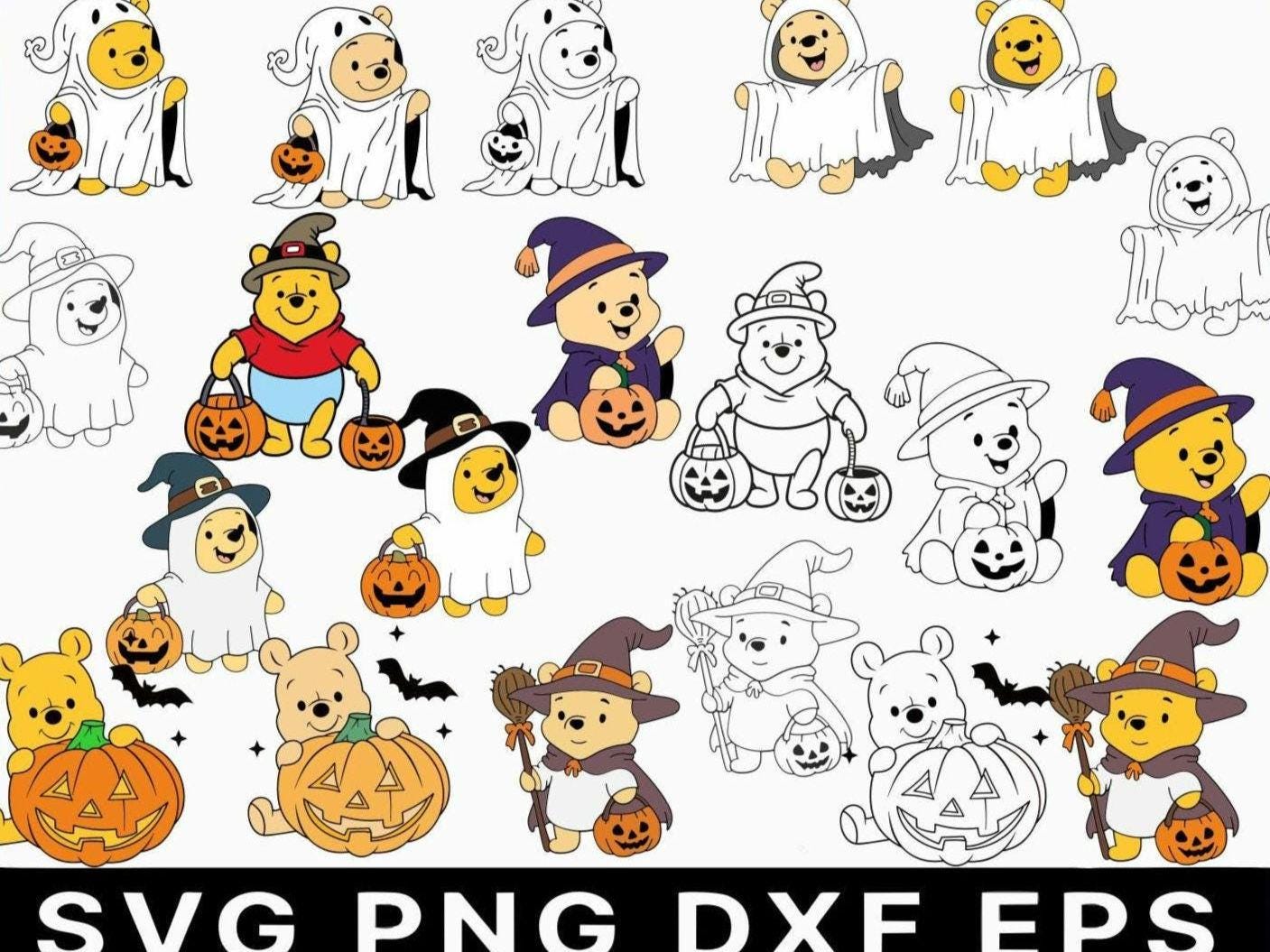 Winnie the Pooh Halloween Png - Etsy, image size:1407x1055