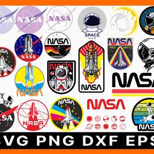 2nd Pack-20 Nasa SVG, Space Svg, Nasa Circle Svg Download, Cosmos Svg Digital Downloads Printable Vector Designs Png Dxf Eps Logo Collection