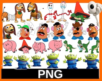 Toy Story Clipart PNG Bundle, Cartoon Sublimationsgrafiken