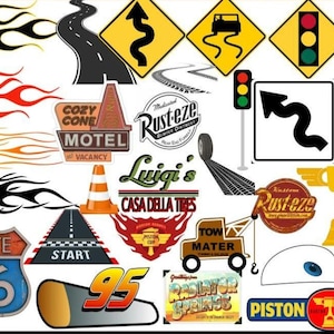 Cars Movie PNG Clipart Bundle: Lightning Mcqueen, Rust-eze (digital ...