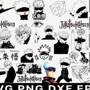 Anime Character PNG SVG EPS dXF Bundle: Japanese Silhouette Designs (Digital Download) image 1