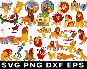 Lion King Clipart Bundle, Simba, Mufasa (svg, png, dxf, eps)