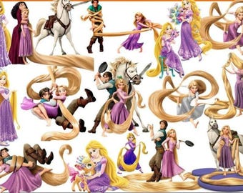 Rapunzel PNG Clipart Bundle: Tangled Birthday Princess (30 Files)