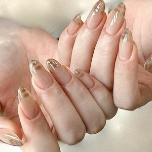 Leopard French Tip Press On Nails: Custom Y2K Gel Nails