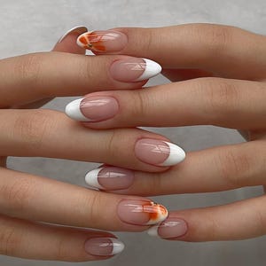 Flower French Press On Nails: Y2K Chrome Gel Nails