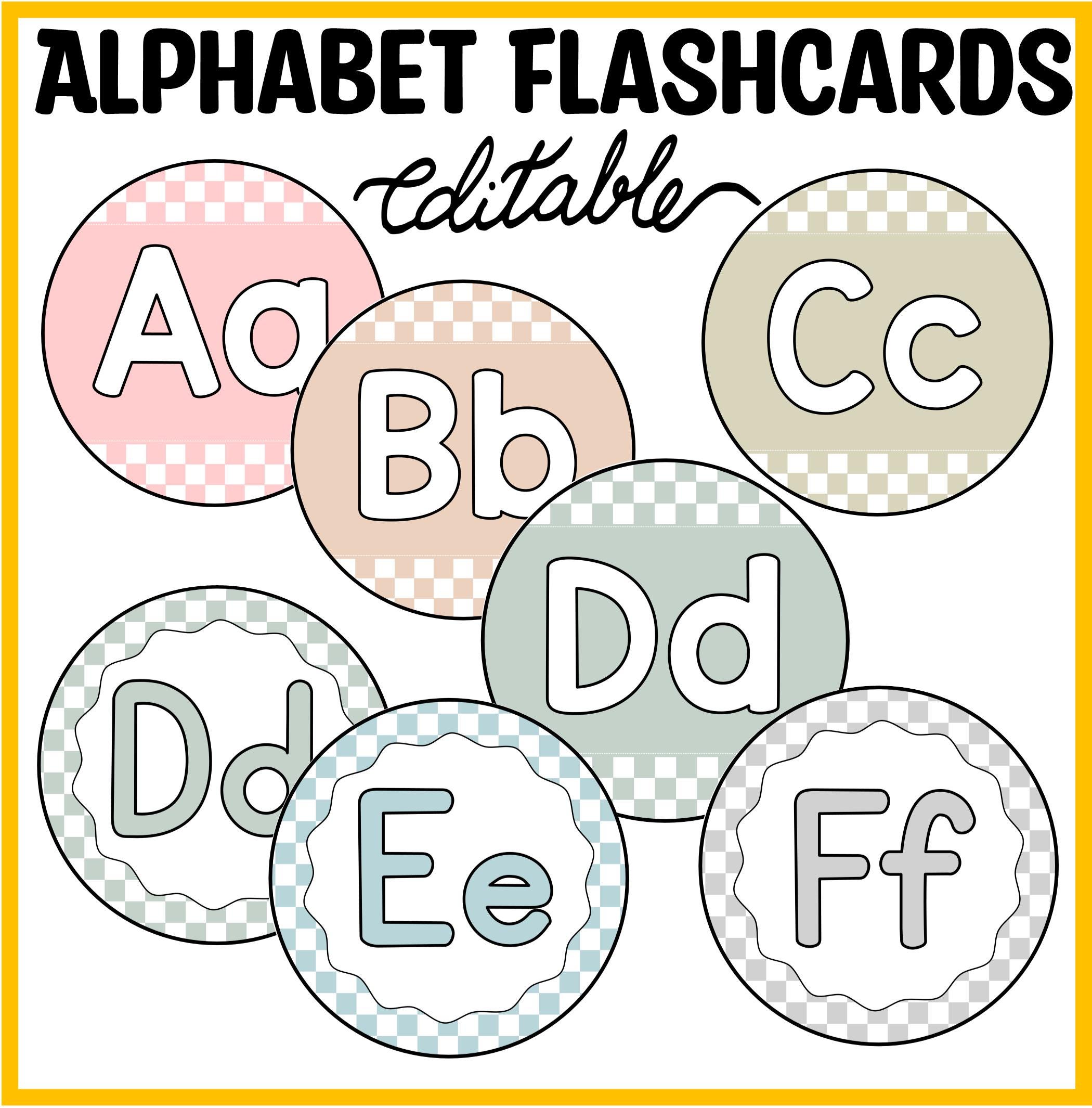 Printable Checkered Word Wall Labels, Alphabet Flashcards, Checkered ...