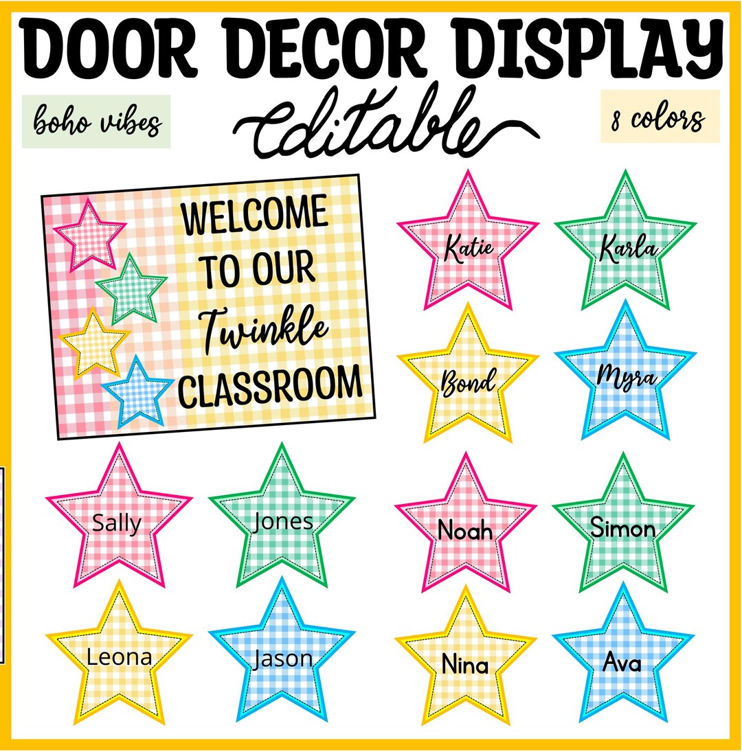 Bright Stars Door Display, Star Door Decor Set for Kindergarten, Star ...