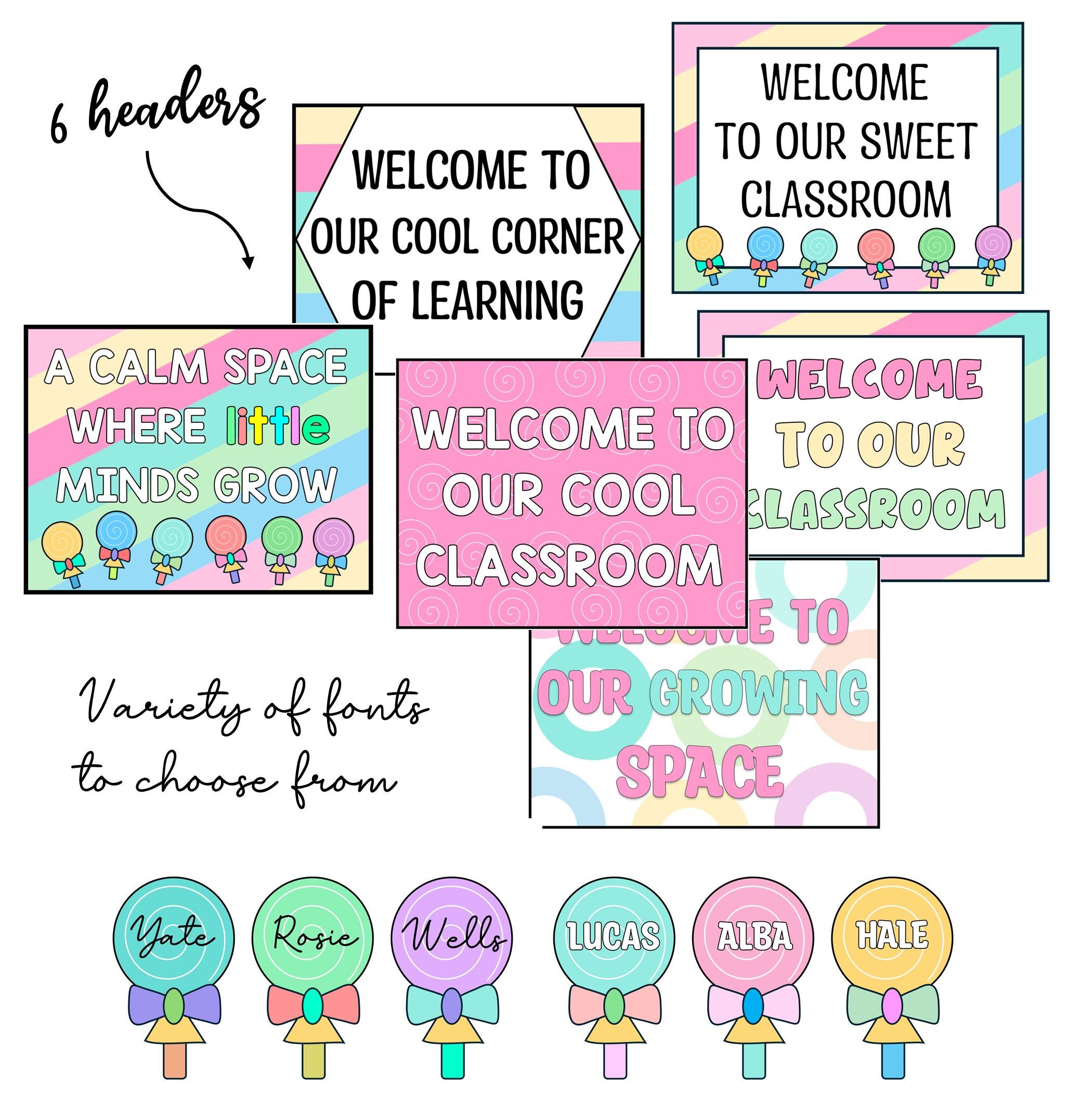Back to School Ice-cream Classroom Door Display Set, Editable Welcome ...