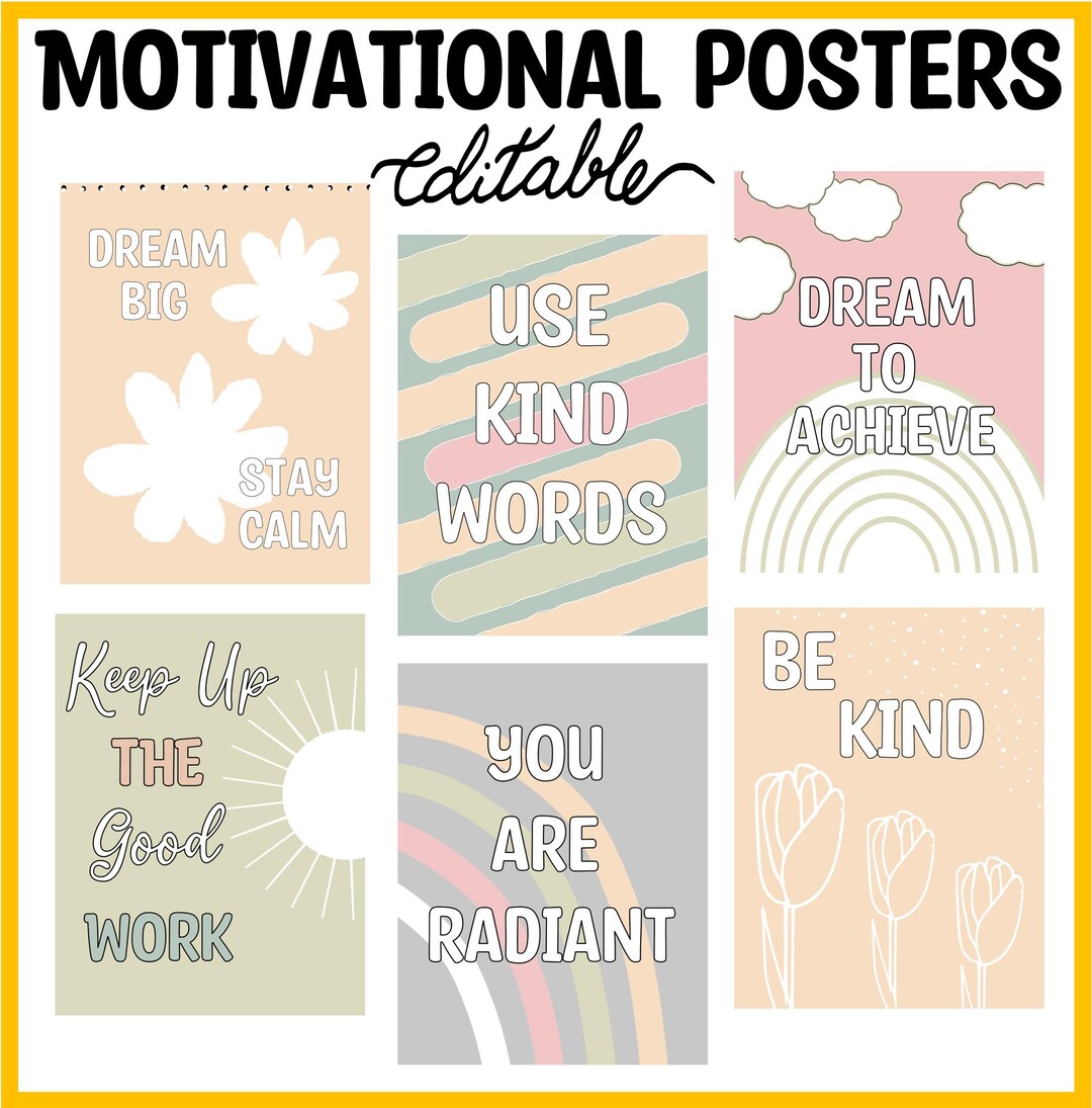 Printable Calm Colors Motivational Posters, Growth Mindset Posters for ...