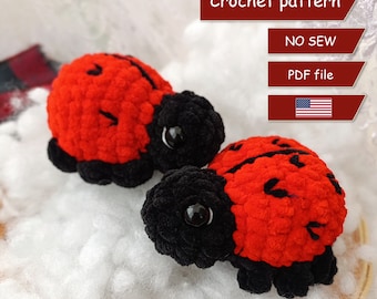 No Sew Ladybug Amigurumi Crochet Pattern (Digital PDF)