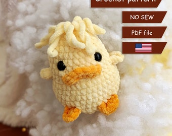 Duck Amigurumi Crochet Pattern: No Sew Plushie (PDF Pattern)