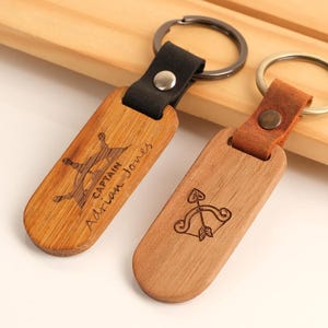 Porte-clés personnalisé avec nom, cadeau nautique personnalisé pour plaisanciers, porte-clés capitaine gravé pour papa, cadeau personnalisé fait main