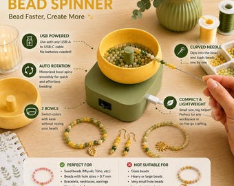Electric Bead Spinner - Stringing Tool with a Needle and 2 Bowls - Miyuki Matubo Beads