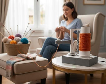 Electric Yarn Ball Winder with Tension Control - Motorized - Quick Change Cones and Tensioner