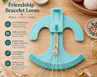 Friendship Bracelet Loom | Adjustable Macrame & Beading Tool | DIY Jewelry Making Jig | Handmade Craft Station