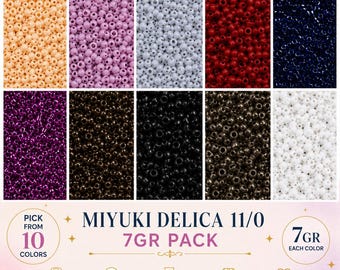 Miyuki Delica 11/0 Seed Beads – 7gr Pack, Choose Your Color