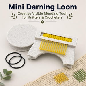 Mini Darning Loom 14 Hook | Speedweve Sock Repair Tool, Visible Mending Kit