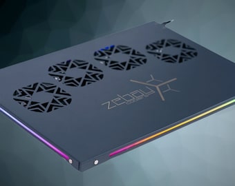 Gaming Laptop Cooler: 4-Fan High-Performance Cooling - Responsive RGB LEDs and Speakers