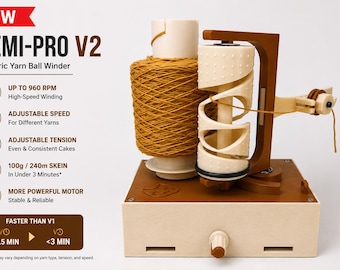 Semi-Pro V2 Electric Yarn Winder | 960 RPM, Adjustable Speed, Tension