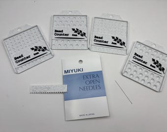 Peyote Stitch Starter Kit | Miyuki Delica Bead Counter & Organizer Tray | Jewelry Making Tool Set