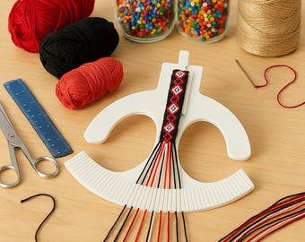 Friendship Bracelet Loom | Adjustable Macrame & Beading Tool | DIY Jewelry Making Jig | Handmade Craft Station