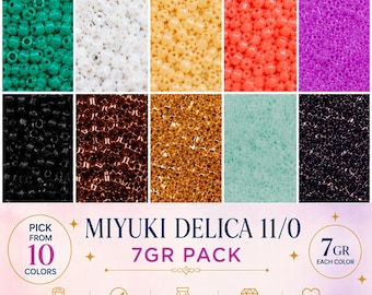 Miyuki Delica 11/0 Seed Beads – 7gr Pack, Choose Your Color