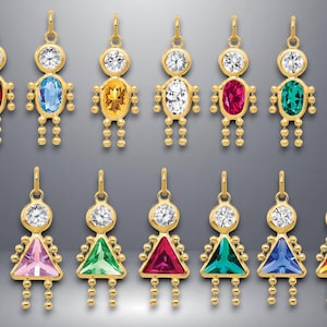 Birthstone Kids All Months Girls Boys Pendants, Spacer Beads, Chains, Necklaces available in 10K or 14K Gold - for Moms or Grandmothers