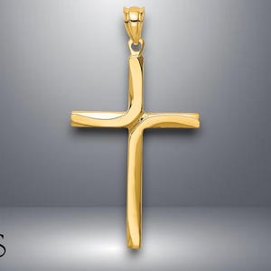 14K Yellow Gold Cross Pendant with Necklace Chain Options