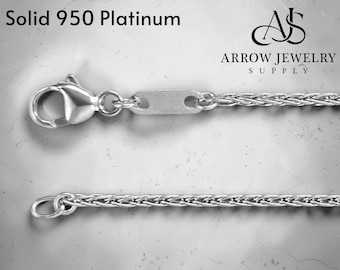 950 Platinum Wheat Chain: Elegant Fine Jewelry, 1.2mm Width
