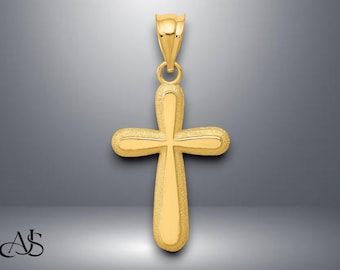 14K geelgouden kruishanger met ketting kettingopties