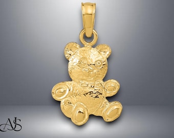 14 kt geelgouden teddybeerhanger met ketting kettingopties