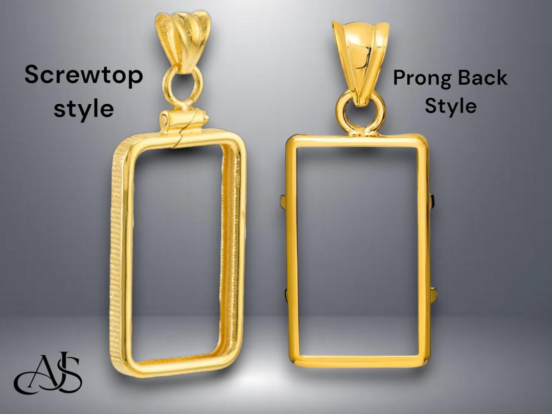 14K Gold Bar Pendant Frame: Fits Pamp Suisse Credit Suisse Bars
