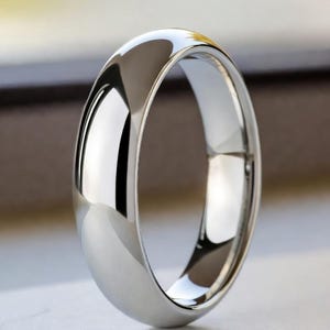 Solid Sterling Silver Half Round Wedding Band: 2mm-12mm Widths