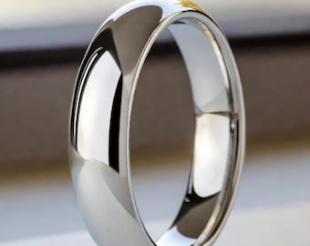Solid Sterling Silver Half Round Wedding Band: 2mm-12mm Widths