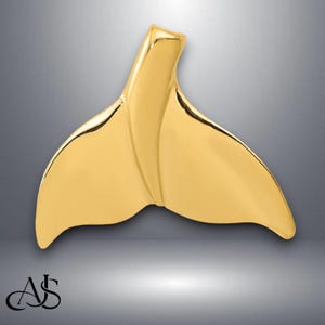 14K Yellow Gold Whale Tail Pendant Chain Slide with Necklace Chain Options