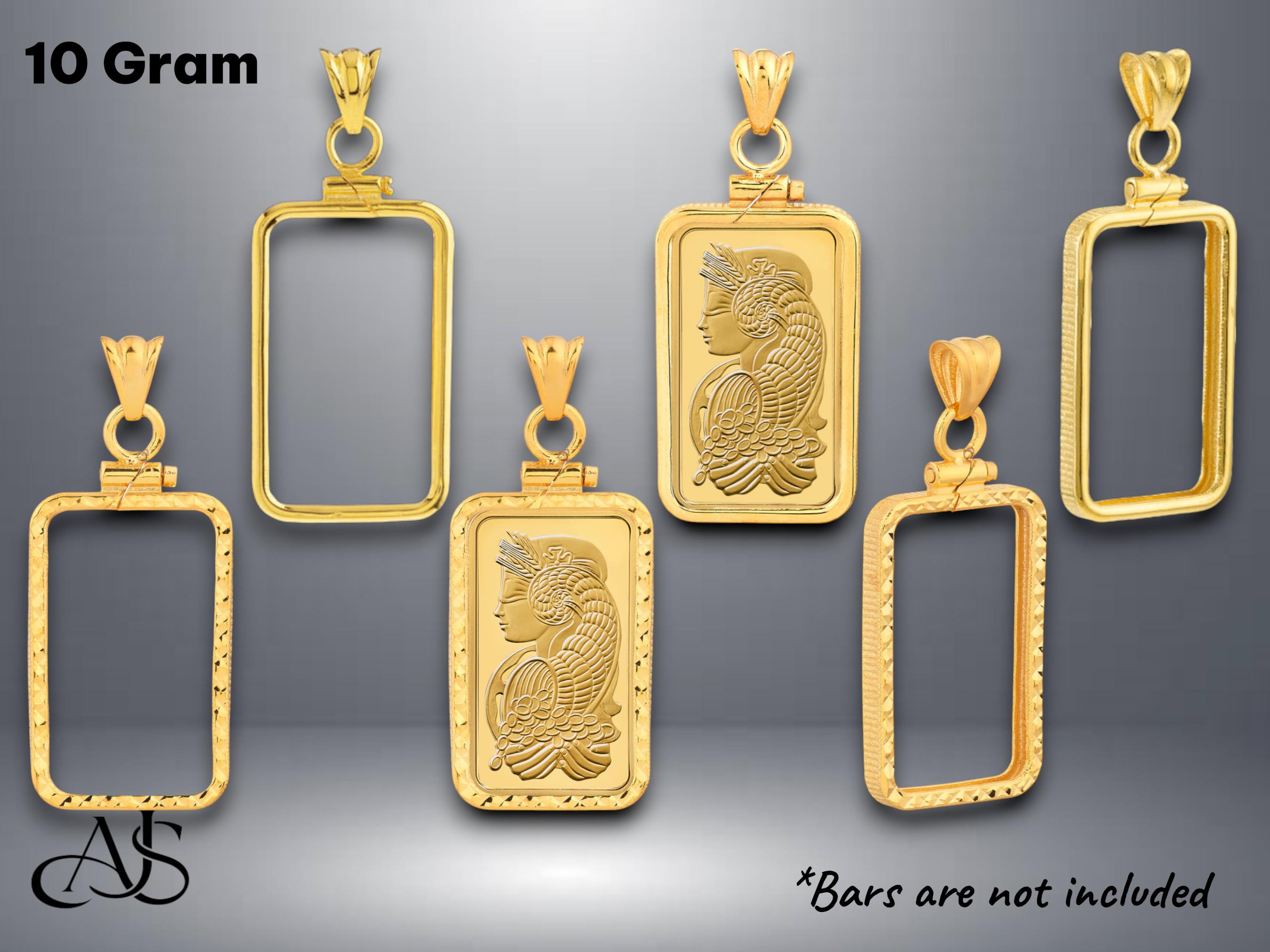 14K Gold Pamp Suisse Lady Fortuna Bar Bezel Mountings Screw Top